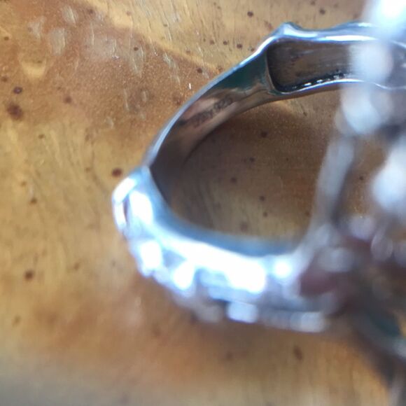 Genuine Onyx Sterling Silver Cocktail Ring Size 7 - Picture 5 of 7